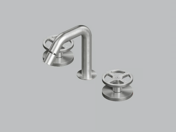 VALVOLA02 20 37V - 3 hole countertop stainless steel bidet tap with swivel spout by Quadrodesign - view 2