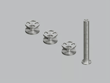 VALVOLA02 20 99 - Hydroprogressive stainless steel bathtub set with hand shower by Quadrodesign - view 2