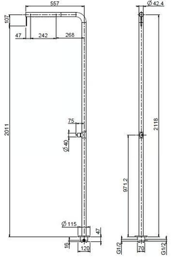 Q. CD018.1 - Floor standing stainless steel shower panel by Quadrodesign - view 3