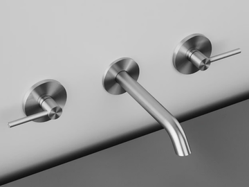 FFQT 21 10V - 3 hole stainless steel washbasin mixer with individual rosettes by Quadrodesign - view 2