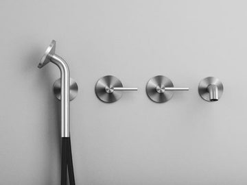 FFQT 21 69 - Hydroprogressive stainless steel bathtub mixer with hand shower by Quadrodesign - view 2