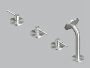 FFQT 21 99 - Deck mounted stainless steel bathtub tap with individual rosettes by Quadrodesign - view 2