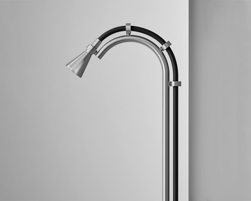 FFQT CD021.2 - Floor standing stainless steel shower panel with overhead shower by Quadrodesign - view 3
