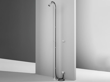FFQT CD021.2 - Floor standing stainless steel shower panel with overhead shower by Quadrodesign - view 2