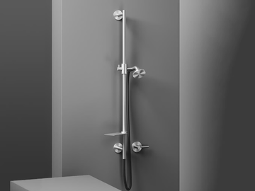 FFQT TS021.00 - Stainless steel shower wallbar with hand shower by Quadrodesign - view 2