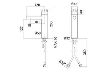 HB 15 03 - Countertop 1 hole washbasin mixer by Quadrodesign - view 3