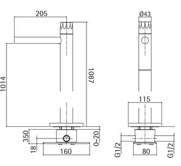 HB 15 05 - Floor standing single handle washbasin mixer by Quadrodesign - view 3