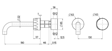 HB 15 10.00 - Wall-mounted hydroprogressive single handle washbasin mixer by Quadrodesign - view 3