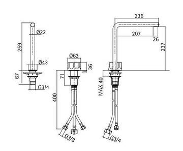 MODO 17 32 - Countertop washbasin mixer by Quadrodesign - view 3