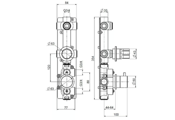 MODO 17 48 - Wall-mounted stainless steel thermostatic mixer set by Quadrodesign - view 3