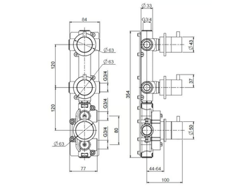 SOURCE 12 49 - Wall-mounted stainless steel thermostatic mixer set by Quadrodesign - view 3