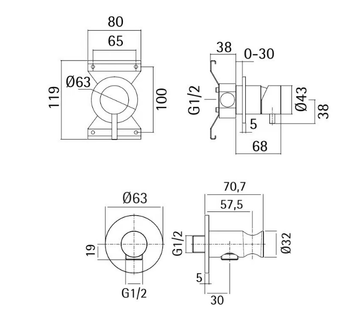 SOURCE 12 58.00 - 2 hole shower set with hand shower by Quadrodesign - view 3