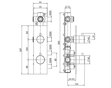 SOURCE 12 88 - Wall-mounted stainless steel thermostatic mixer set by Quadrodesign - view 3