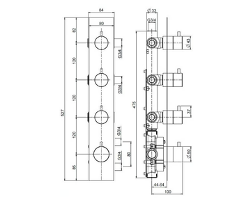 SOURCE 12 90 - Wall-mounted stainless steel thermostatic mixer set by Quadrodesign - view 3