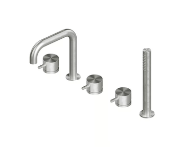 SOURCE 12 95 - Hydroprogressive stainless steel bathtub set with hand shower by Quadrodesign - view 3
