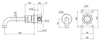 STEREO 16 13T.00 - Wall-mounted stainless steel washbasin mixer by Quadrodesign - view 3