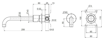 STEREO 16 14T - Wall-mounted stainless steel washbasin mixer by Quadrodesign - view 3