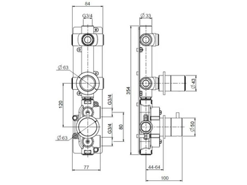 STEREO 16 48 - Wall-mounted stainless steel thermostatic mixer set by Quadrodesign - view 3