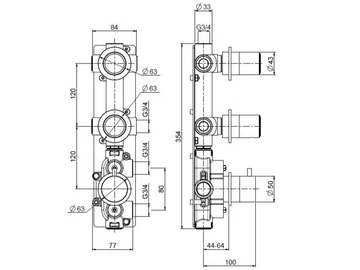 STEREO 16 49 - Wall-mounted stainless steel thermostatic mixer set by Quadrodesign - view 3