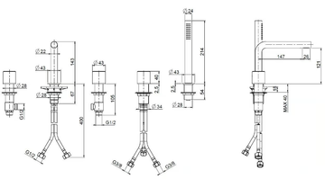 STEREO 16 95 - Stainless steel bathtub set with hand shower by Quadrodesign - view 3