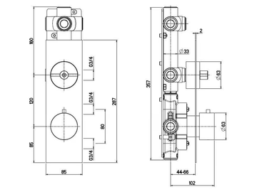 VALVOLA01 19 88.0 - Wall-mounted stainless steel thermostatic mixer set by Quadrodesign - view 3