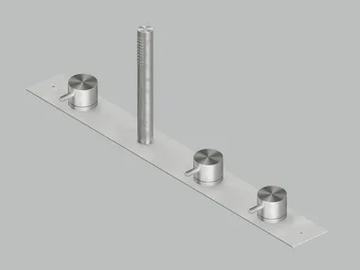 SOURCE 12 97R - Hydroprogressive stainless steel bathtub mixer with hand shower by Quadrodesign - view 2