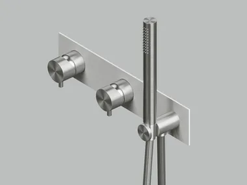 SOURCE 13 68R.00 - Stainless steel shower mixer with hand shower by Quadrodesign - view 2