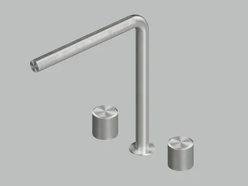 STEREO 16 08V - Stainless steel washbasin tap with individual rosettes by Quadrodesign - view 2