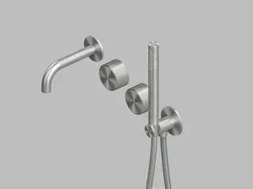 STEREO 16 69 - Wall-mounted stainless steel bathtub set with hand shower by Quadrodesign - view 2