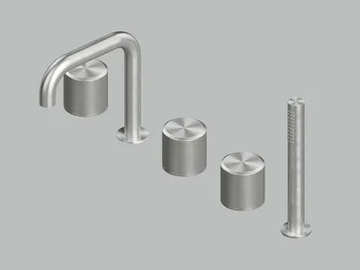 STEREO 16 95 - Stainless steel bathtub set with hand shower by Quadrodesign - view 2