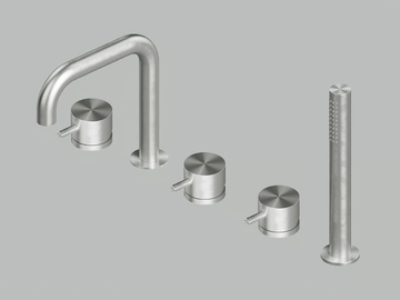 SOURCE 12 95 - Hydroprogressive stainless steel bathtub set with hand shower by Quadrodesign - view 2