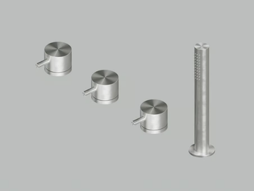 SOURCE 12 97 - Stainless steel bathtub mixer with hand shower by Quadrodesign - view 2