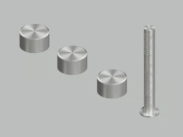 STEREO 16 99 - Stainless steel bathtub mixer with hand shower by Quadrodesign - view 2