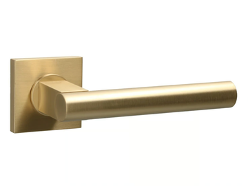 BERLIN - Brass door handle on rose by Quincalux - view 2