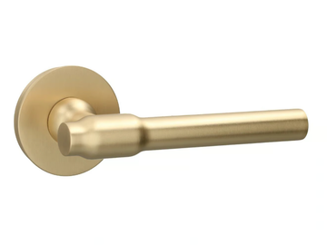 COPENHAGEN - Brass door handle on rose by Quincalux - view 2