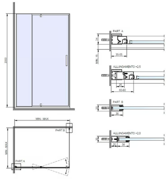 KUBIK PA+F - Corner crystal shower cabin with pivot door by RELAX - view 3