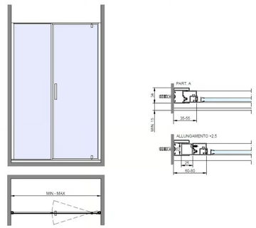 KUBIK PL - Niche crystal shower cabin with pivot door by RELAX - view 3
