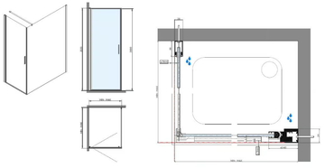 LIGHT AB+F1 - Corner crystal shower cabin with hinged door by RELAX - view 3