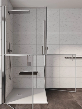 LIGHT D2+D2 - Corner crystal shower cabin with hinged door by RELAX - view 3