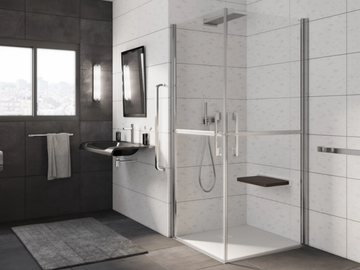 LIGHT D2+D2 - Corner crystal shower cabin with hinged door by RELAX - view 2
