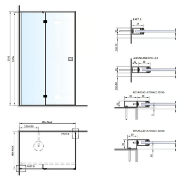 PETRARCA AF+F - Corner crystal shower cabin with hinged door by RELAX - view 3