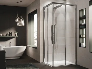 EVOX A+A - Corner crystal shower cabin with sliding door by RELAX - view 2