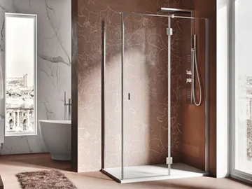 PETRARCA AF+F - Corner crystal shower cabin with hinged door by RELAX - view 2