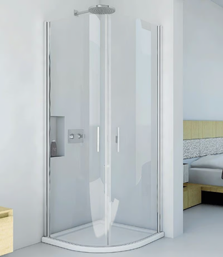 LIGHT RB - Semicircular glass and aluminium shower cabin with hinged door by RELAX - view 3