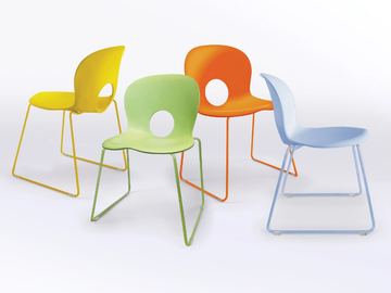 OLIVIA SLIM OUTDOOR - Sled base polypropylene garden chair by REXITE - view 2