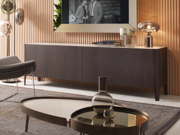 CROSS - Thermo-treated coke oak sideboard with doors by RIFLESSI - view 2