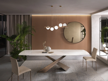 LIVING - Fixed and extending table with ceramic top by RIFLESSI - view 2