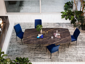 PEGASO - Fixed table with ceramic top by RIFLESSI - view 2