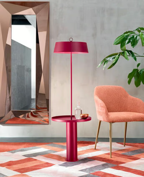 TOTÒ - Painted metal floor lamp / coffee table by RIFLESSI - view 3
