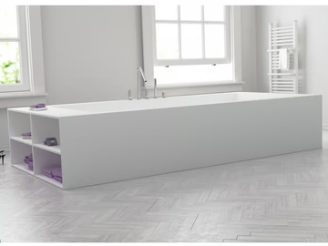 B-FLAT - Freestanding rectangular custom Corian® bathtub by RILUXA - view 2